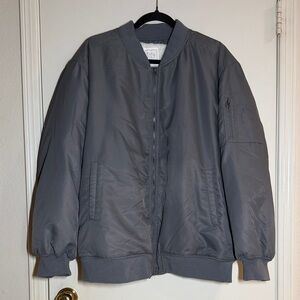 Full Tilt Women’s Bomber Jacket Gray Sherpa Lined Size XL